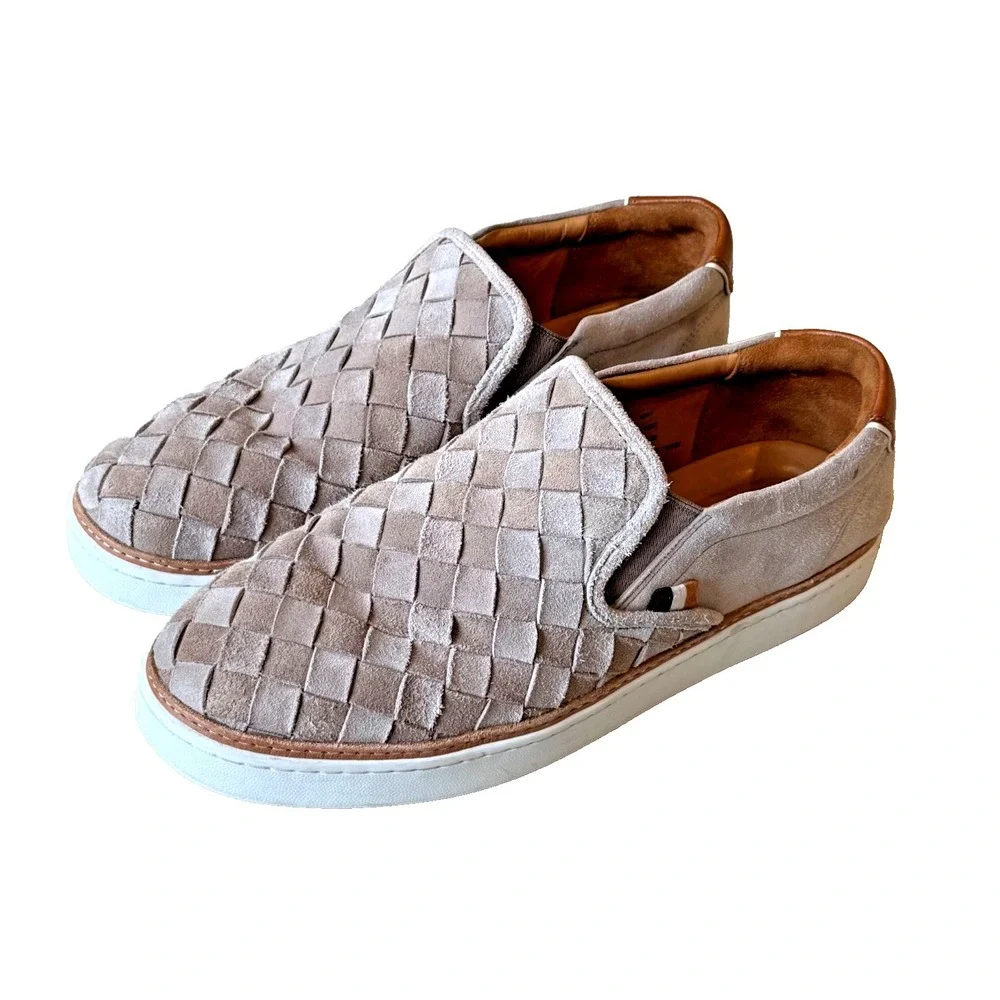 Allen Edmonds Men's Beige Alpha Woven Suede Slip-On Sneakers‎ Size 10.5 3E